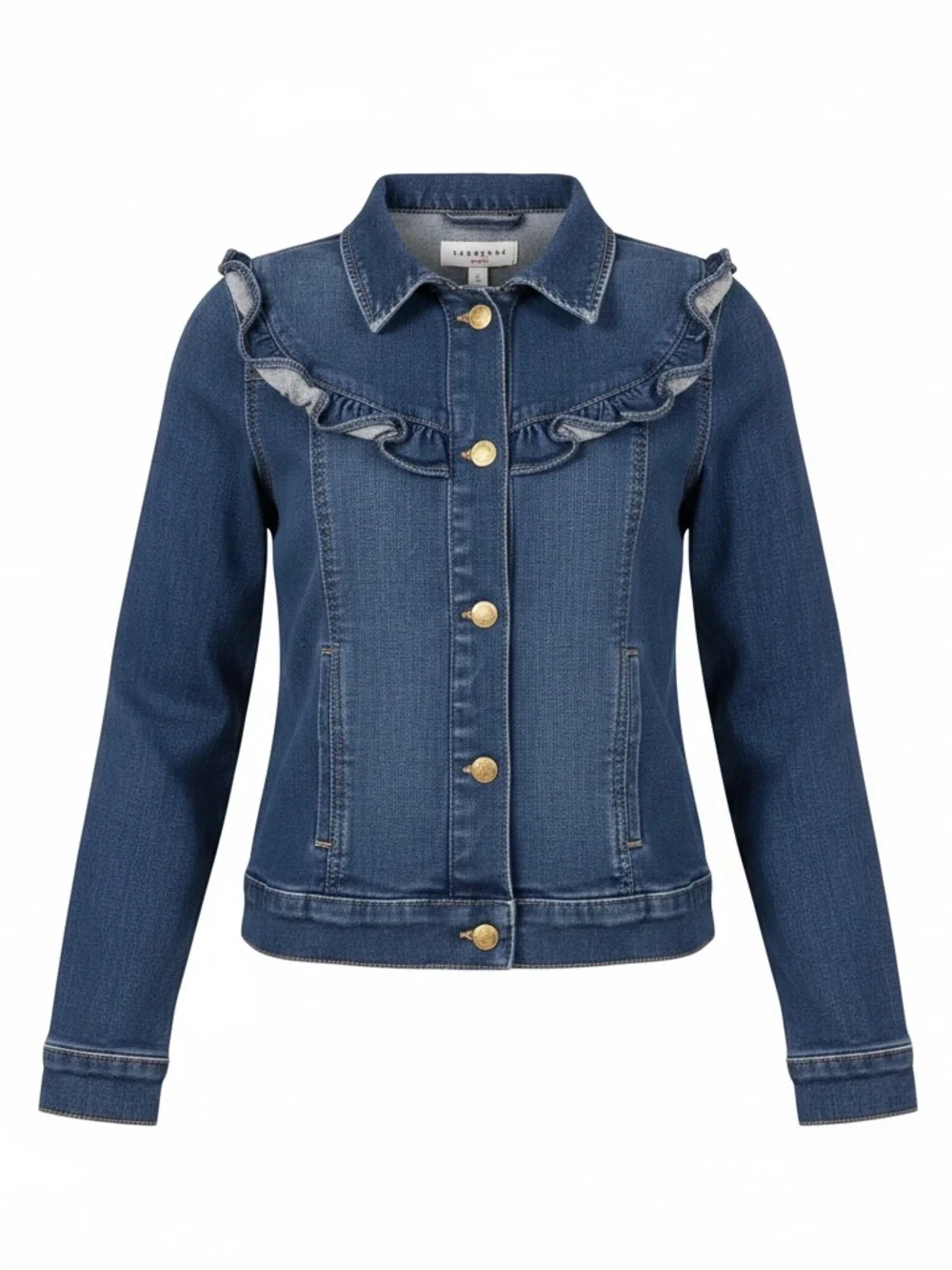 Janie and Jack Dark Blue Denim Ruffle Jean Jacket